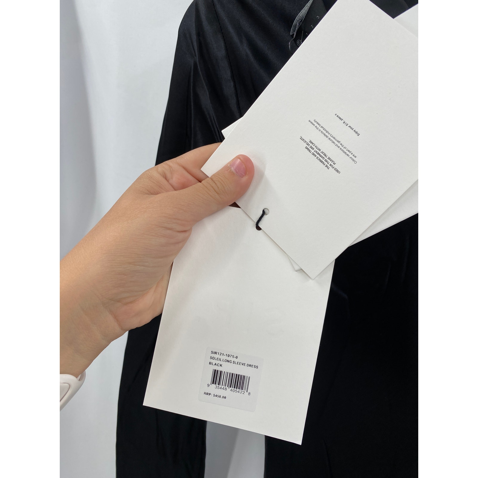 Sir. 2 Black 100% Silk Long Sleeve Soleil Maxi Dress — image 8 of 8